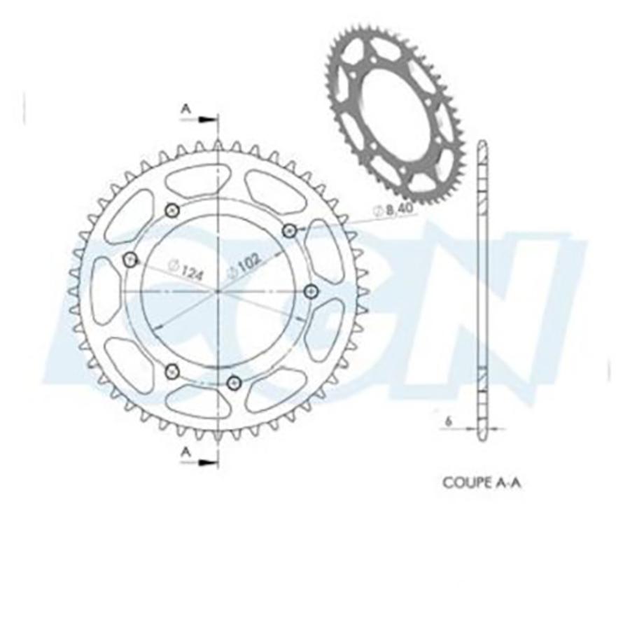 Couronne 48 dents DERBI SENDA / BULTACO – Image 2