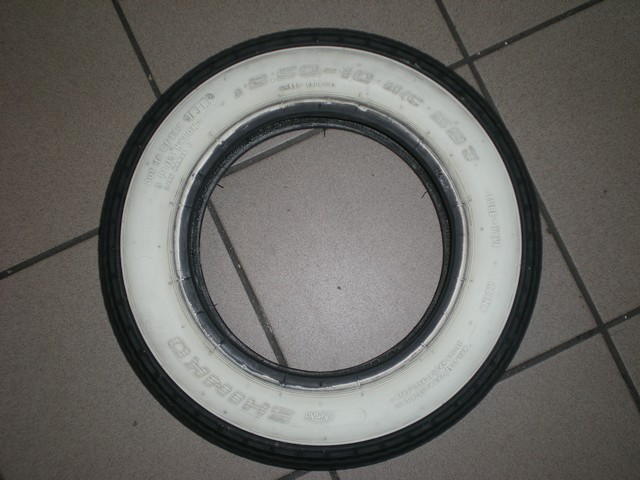 Paire de pneus flanc blanc 3-50 x 10 59 J
