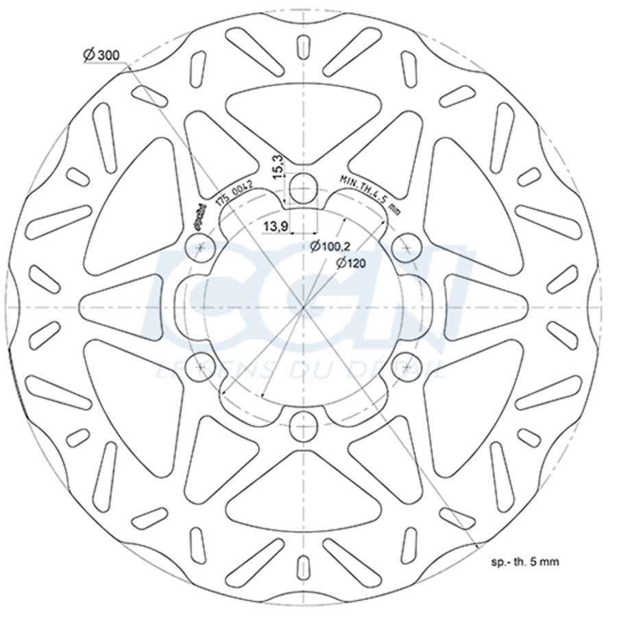 Disque avant POLINI PIAGGIO BEVERLY 300 - 350 – Image 2