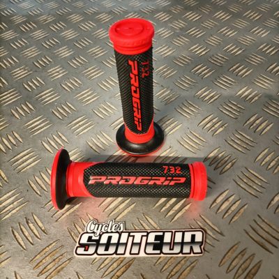 Poignées caoutchouc PROGRIP 732 noir / rouge