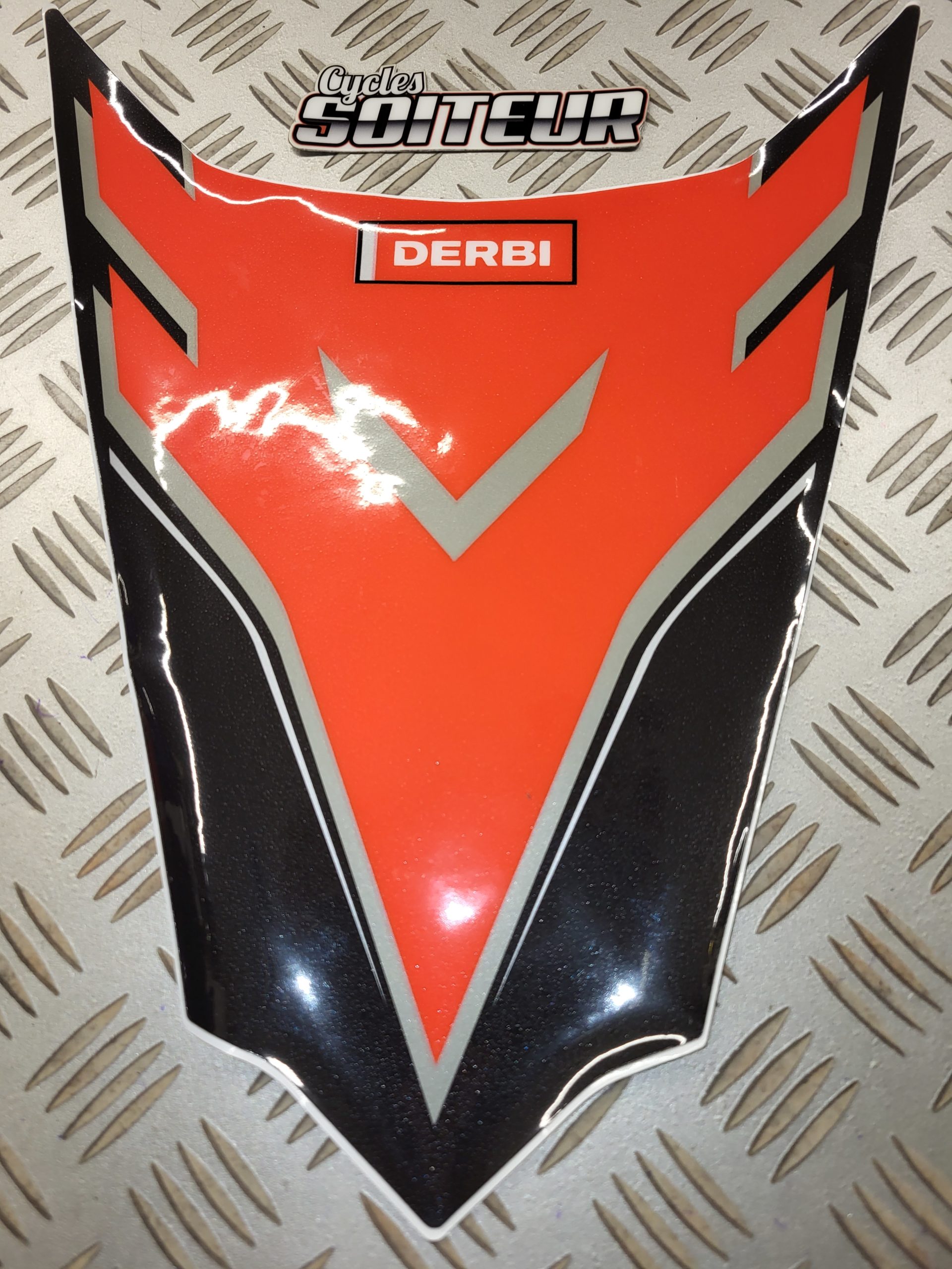 Autocollant central dosseret fluo black DERBI R DRD/ SM DRD X-TREME E2