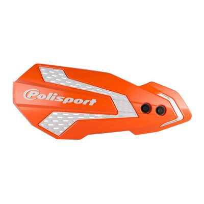 Protège-mains orange et blanc moto POLISPORT