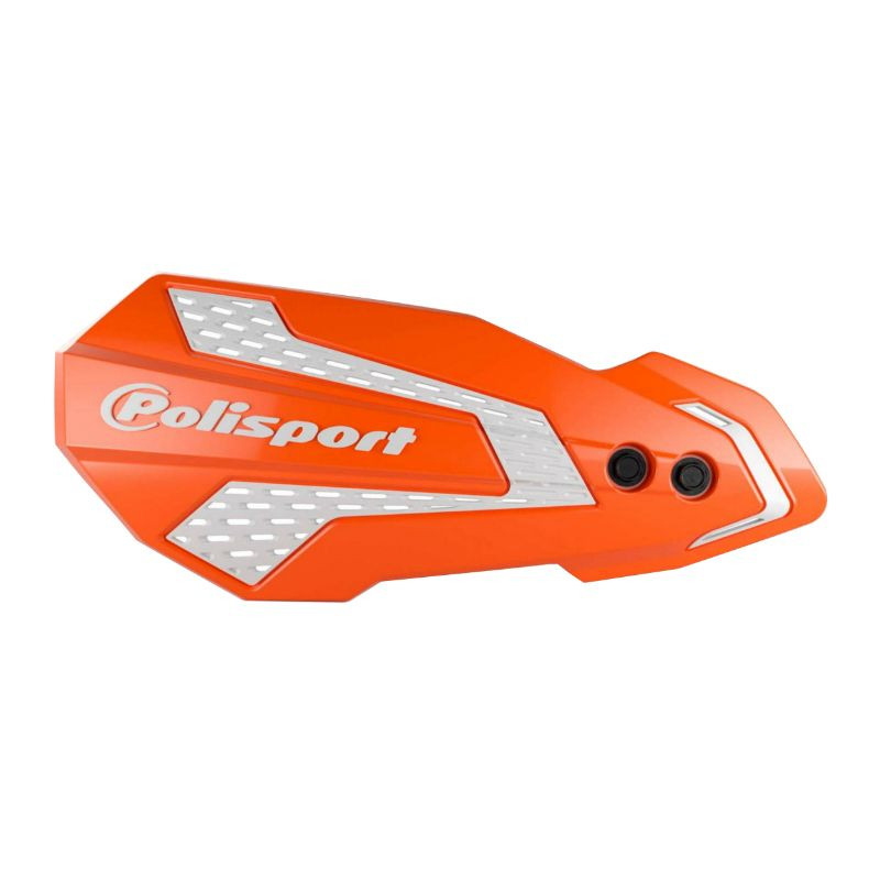 Protège-mains orange et blanc moto POLISPORT